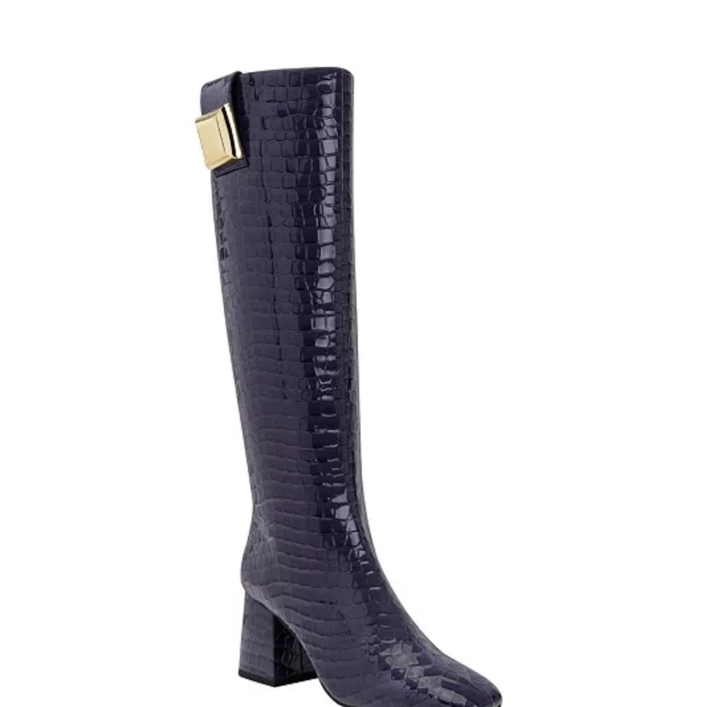 Katy Perry The Geminni Boot, Elegant Black Croc-Embossed Knee-High Boots, 9 - Picture 9 of 9